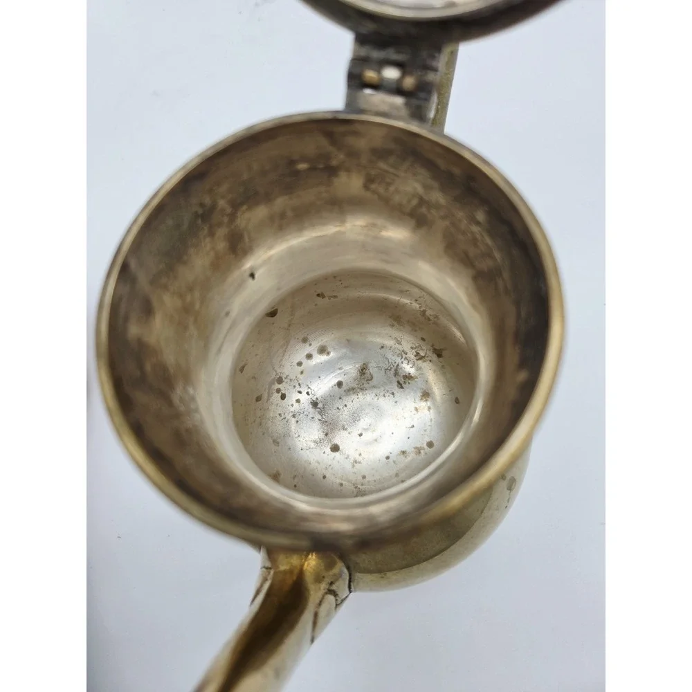 Vintage Indian Brass Teapot Coffee Server‎ Scroll Ornate Footed
